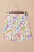 Joyful Bow Print Elastic Pull On Everyday Shorts